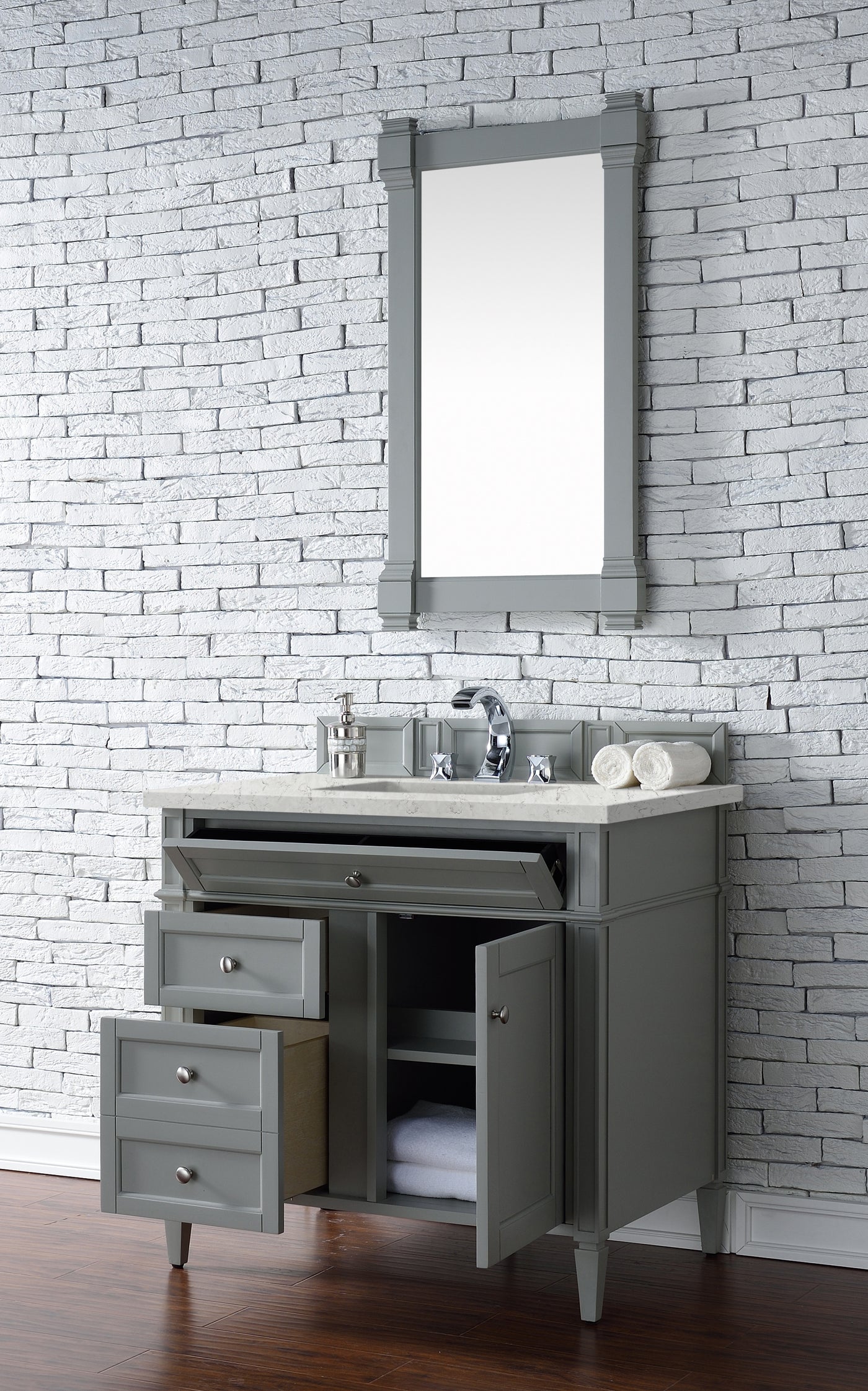 James Martin Brittany 36" Single Bathroom Vanity, Urban Gray, view 40