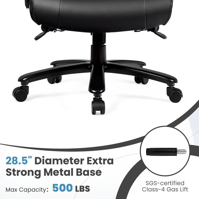 Big & Tall 400lb PU Leather Massage Office Chair-Black by DirectDeals
