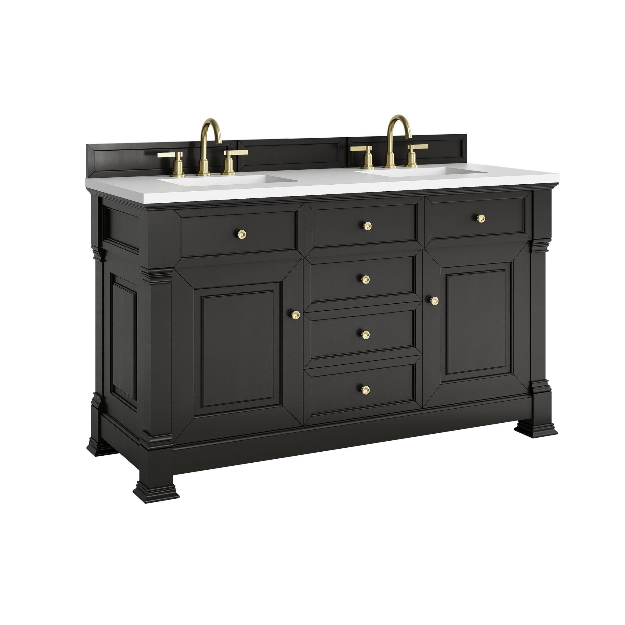 James Martin Brookfield 60" Double Bathroom Vanity, Black Onyx, view 31