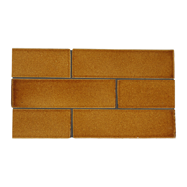 Pumpkin Field Glossy Thin Brick Tiles 2 1/8x7 1/2