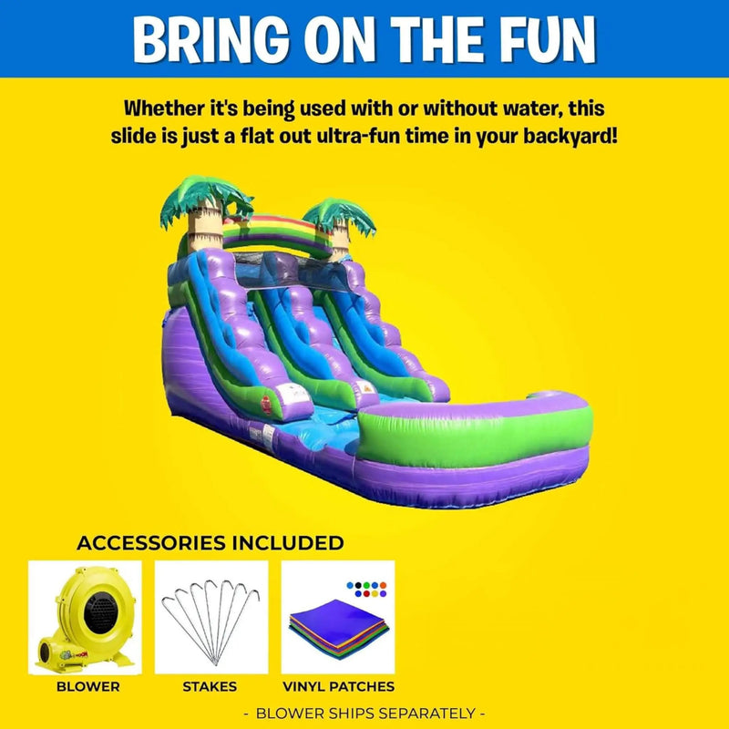 Large Purple Marble Inflatable Water Slide With Pool And Blower (SAK82910) by SAKSBY WHOLESALE