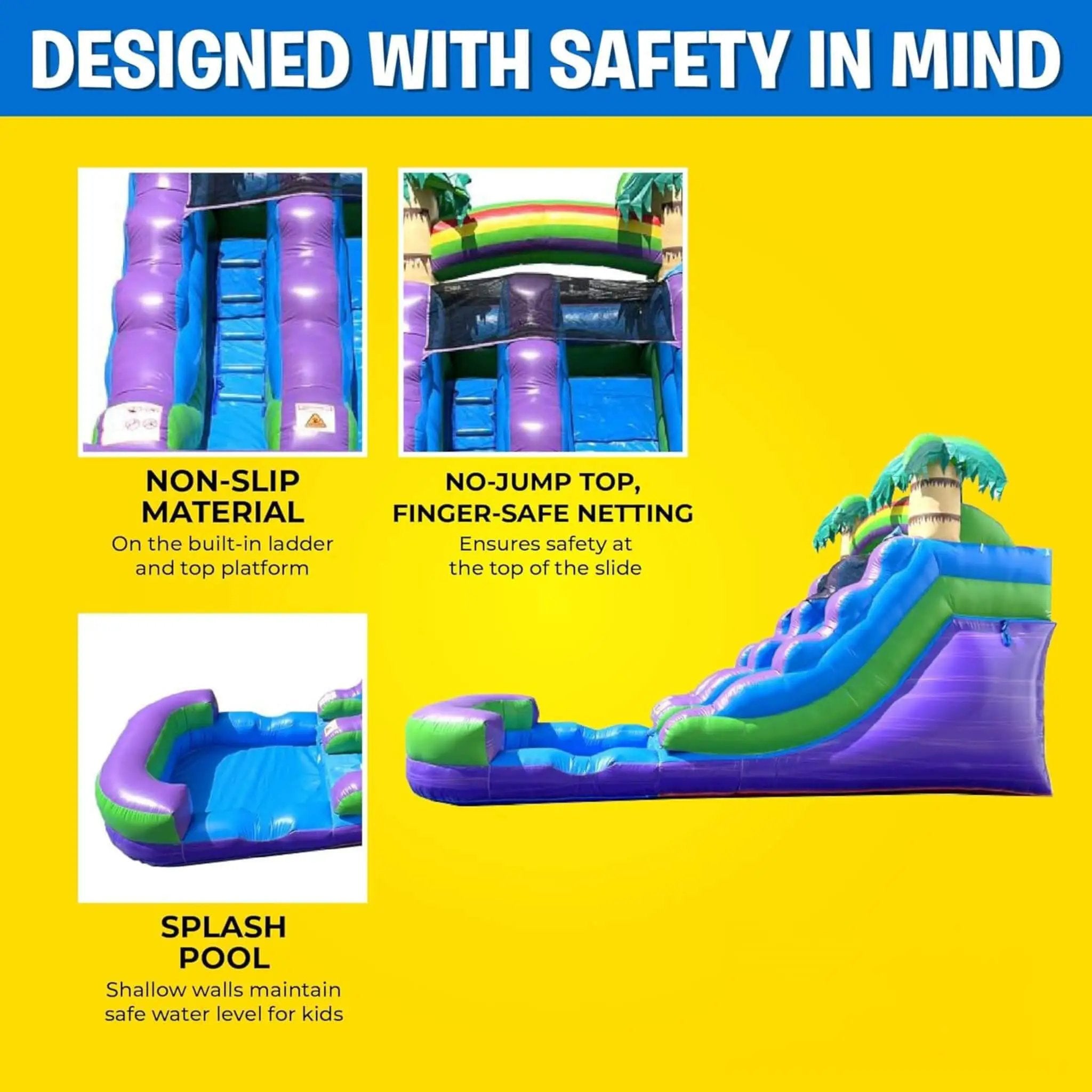 Large Purple Marble Inflatable Water Slide With Pool And Blower (SAK82910) by SAKSBY WHOLESALE