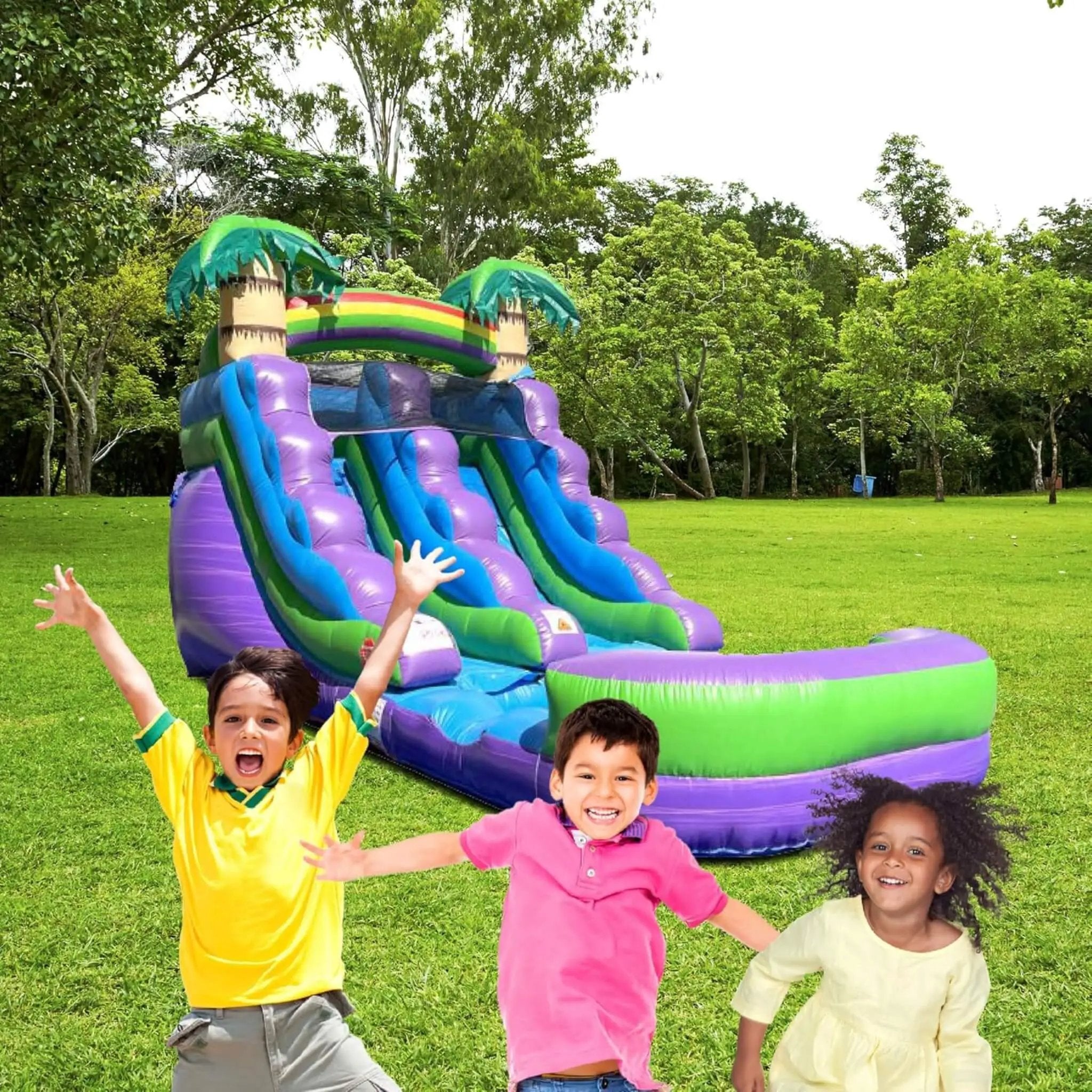 Large Purple Marble Inflatable Water Slide With Pool And Blower (SAK82910) by SAKSBY WHOLESALE