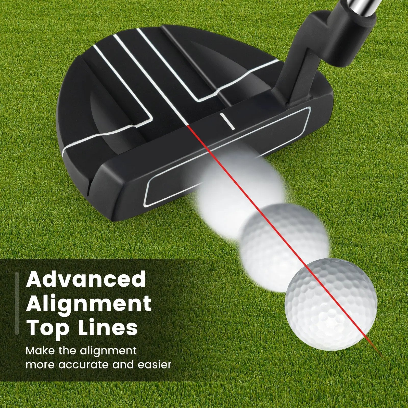Golf Putter with Headcover 35 Inches Mallet Style Putter Right Handed by DirectDeals