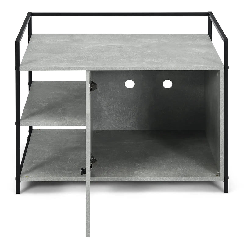 Enclosure Hidden Litter Furniture Cabinet with 2-Tier Storage Shelf by DirectDeals