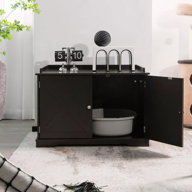 Large Wooden Cat Litter Box Enclosure with the Storage Rack by DirectDeals