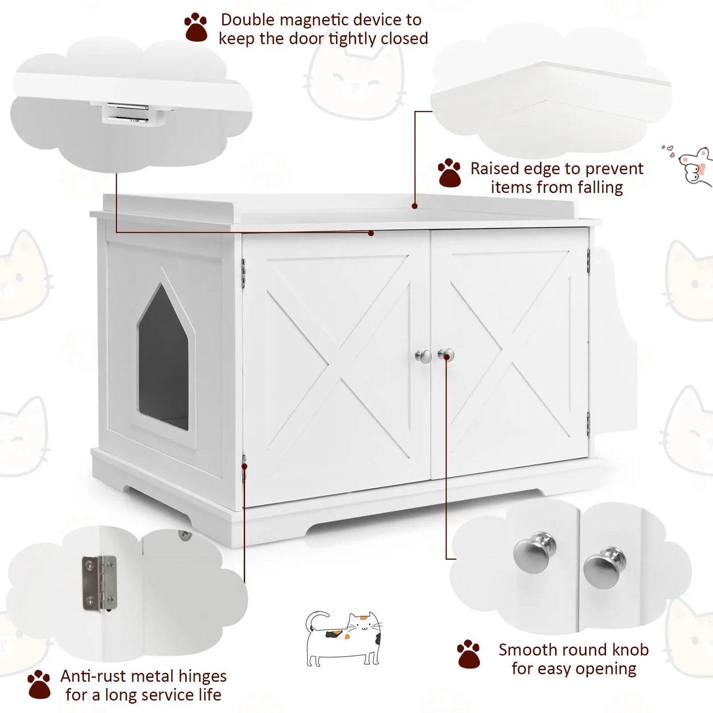 Large Wooden Cat Litter Box Enclosure with the Storage Rack by DirectDeals