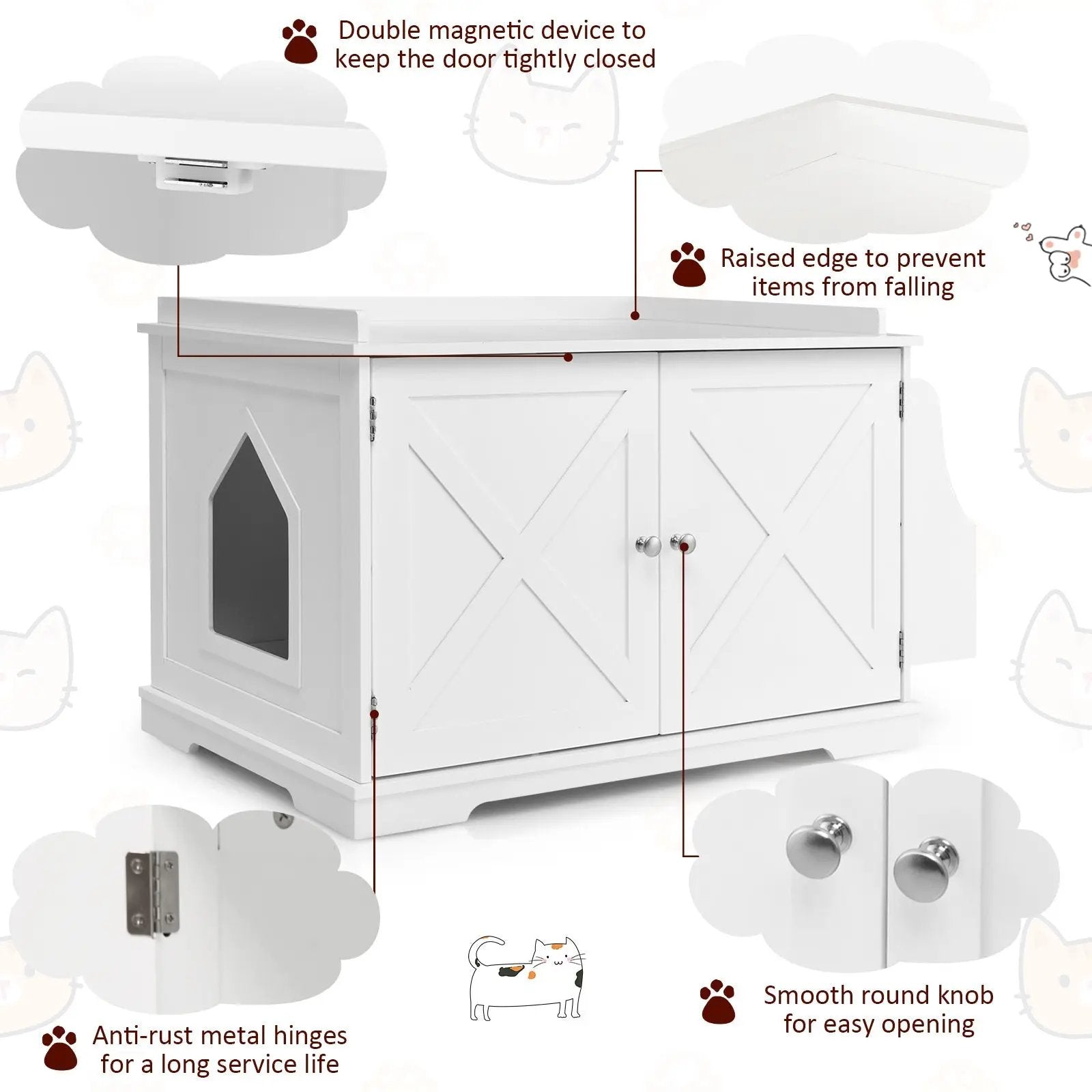 Large Wooden Cat Litter Box Enclosure with the Storage Rack by DirectDeals