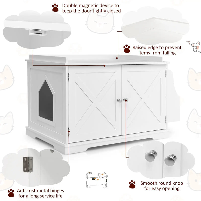 Large Wooden Cat Litter Box Enclosure with the Storage Rack by DirectDeals