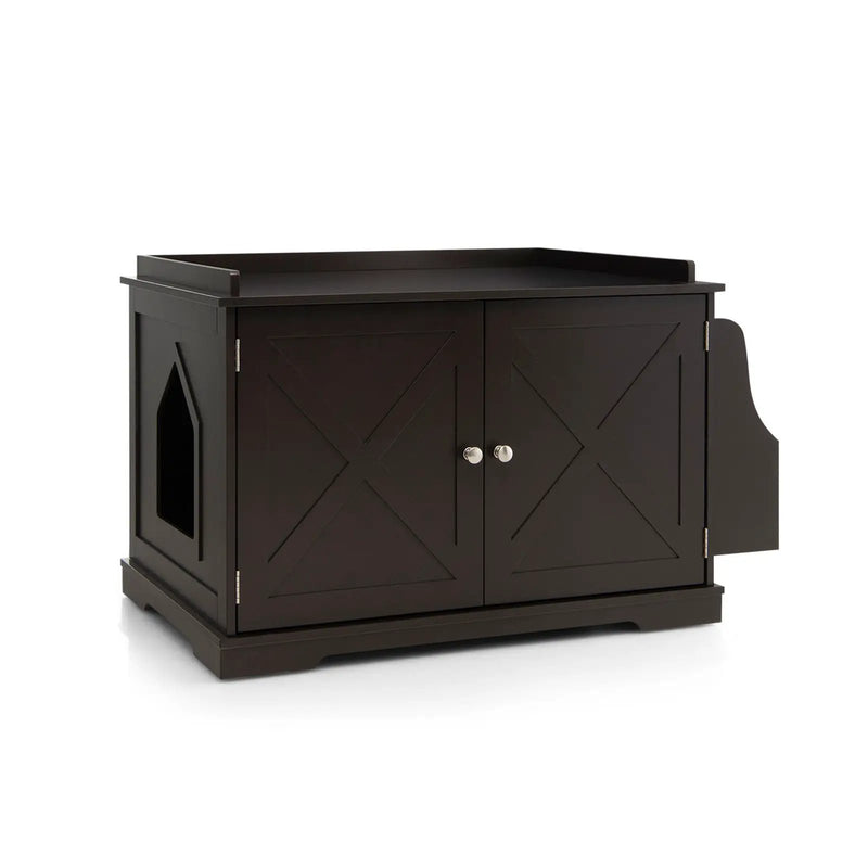 Large Wooden Cat Litter Box Enclosure with the Storage Rack by DirectDeals