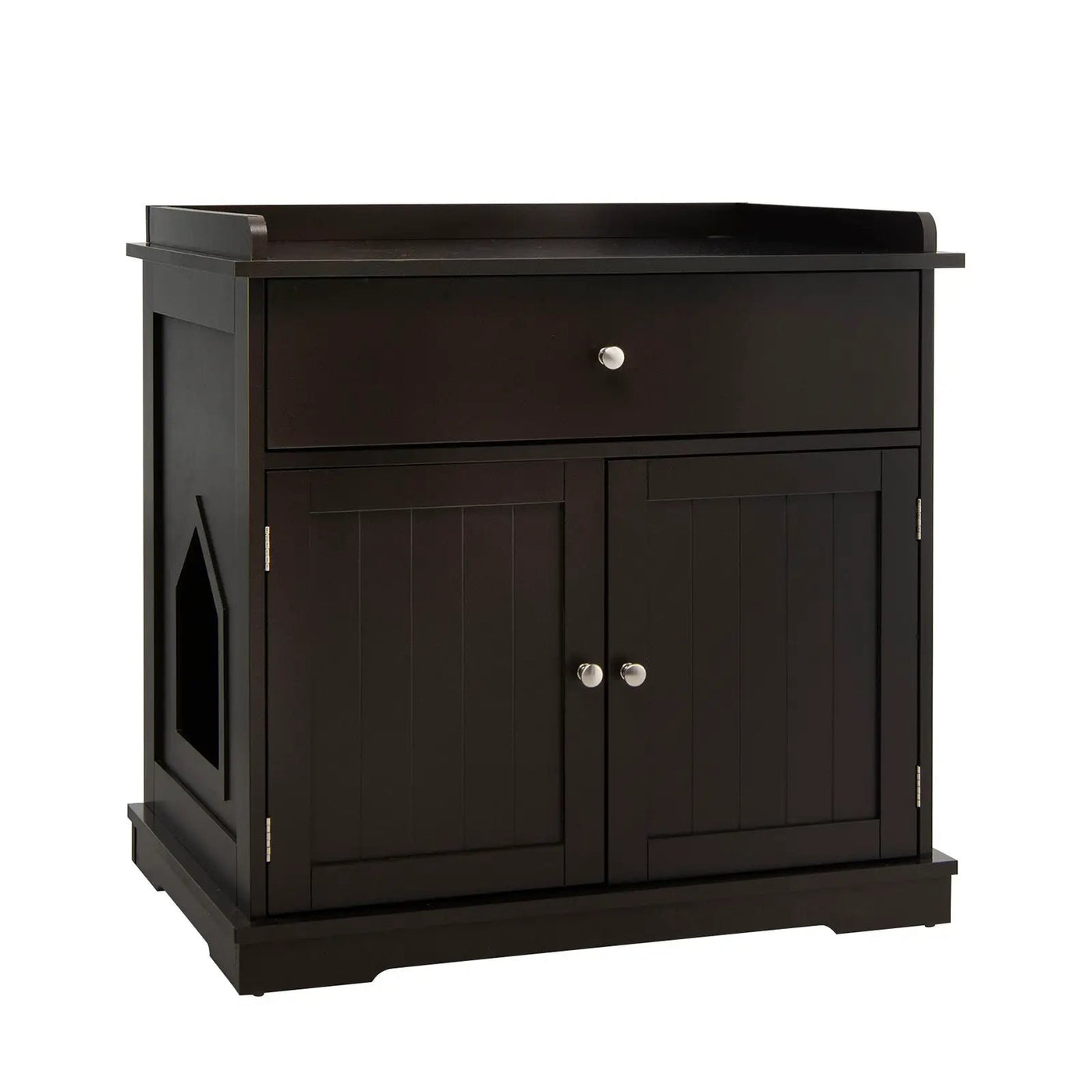 Wooden Cat Litter Box Enclosure with Drawer Side Table Furniture by DirectDeals