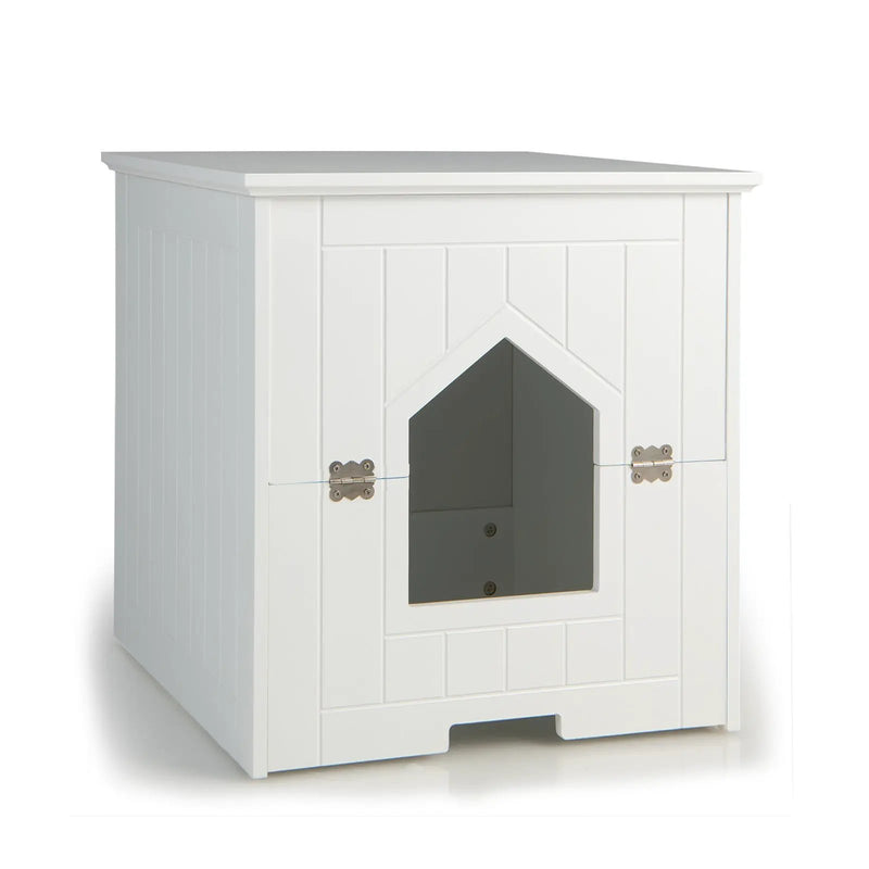 Cat Litter Box Enclosure with Flip Magnetic Half Door by DirectDeals