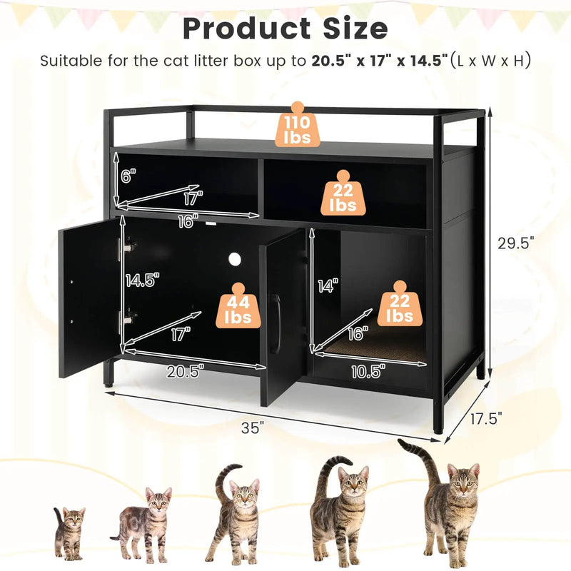Hidden Cat Washroom with Double Doors and Scratch Cardboard by DirectDeals
