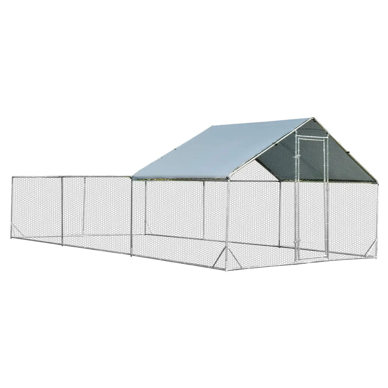 Large Metal Chicken Coop with Waterproof and Sun-proof Cover by DirectDeals