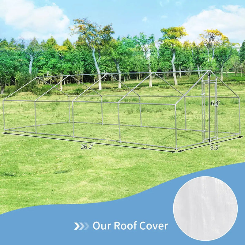 26.2 x 9.5 ft Large Walk-In Chicken Coop with Roof Cover by DirectDeals