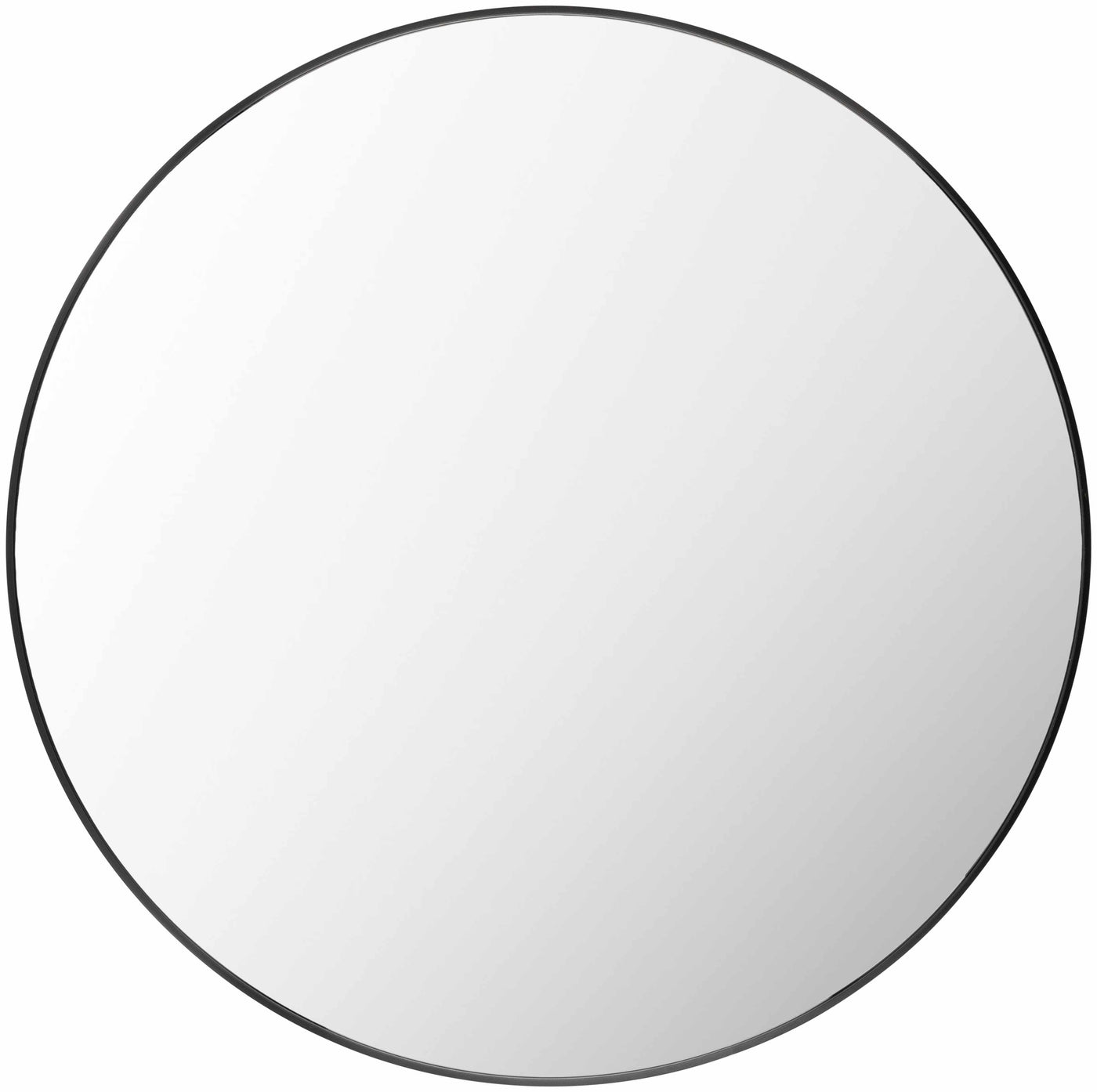 Round Mirror with Black Aluminum Frame by Boutique Rugs