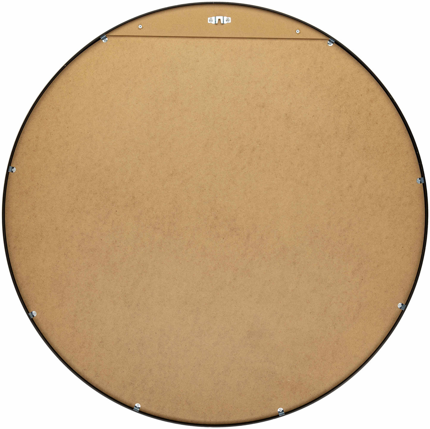 Round Mirror with Black Aluminum Frame by Boutique Rugs