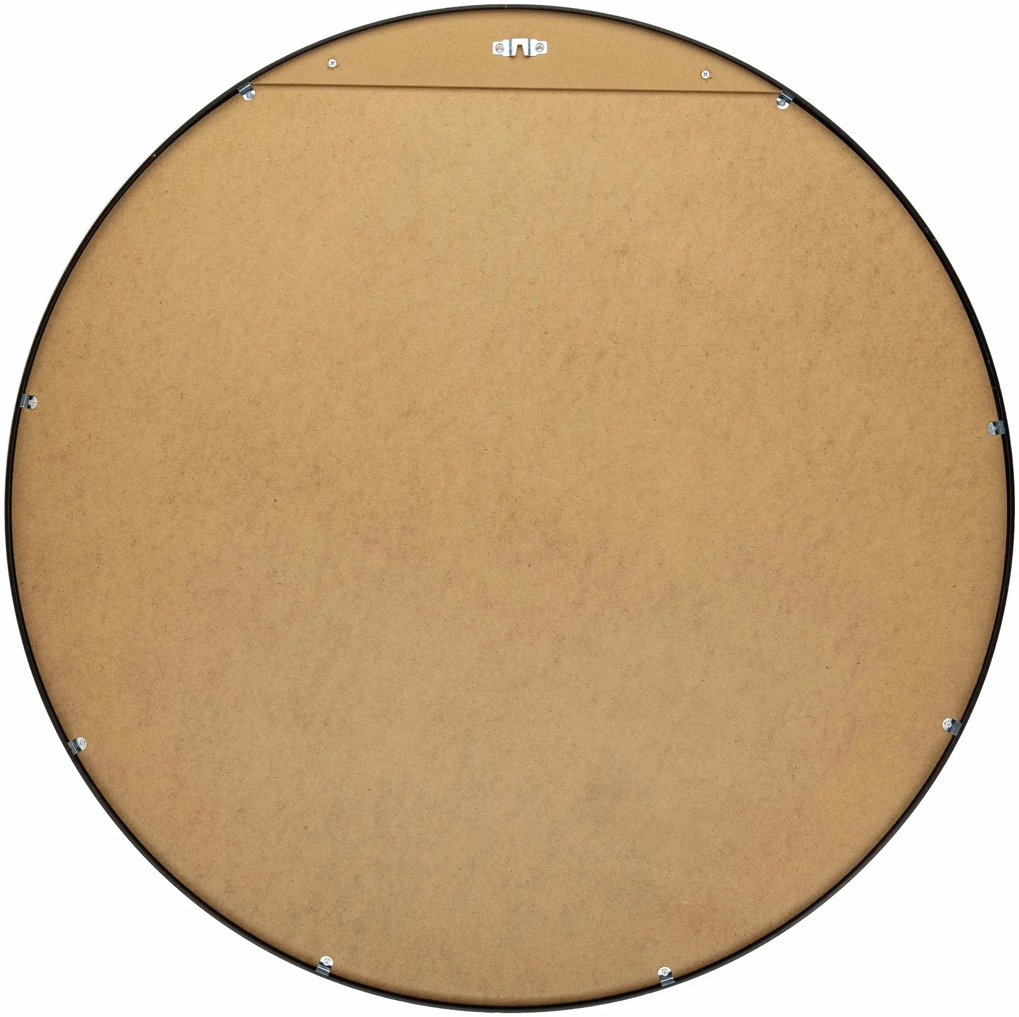 Round Mirror with Black Aluminum Frame by Boutique Rugs