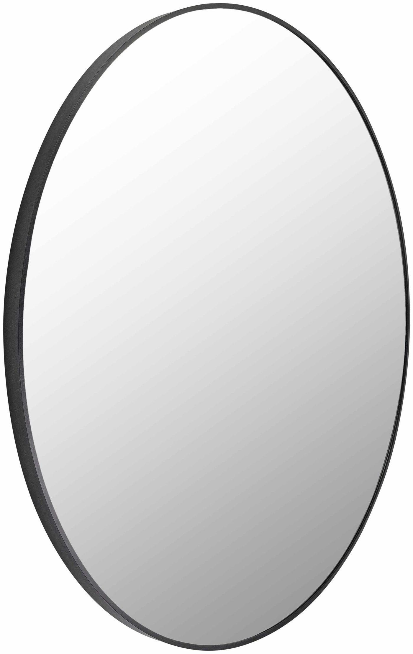 Round Mirror with Black Aluminum Frame by Boutique Rugs