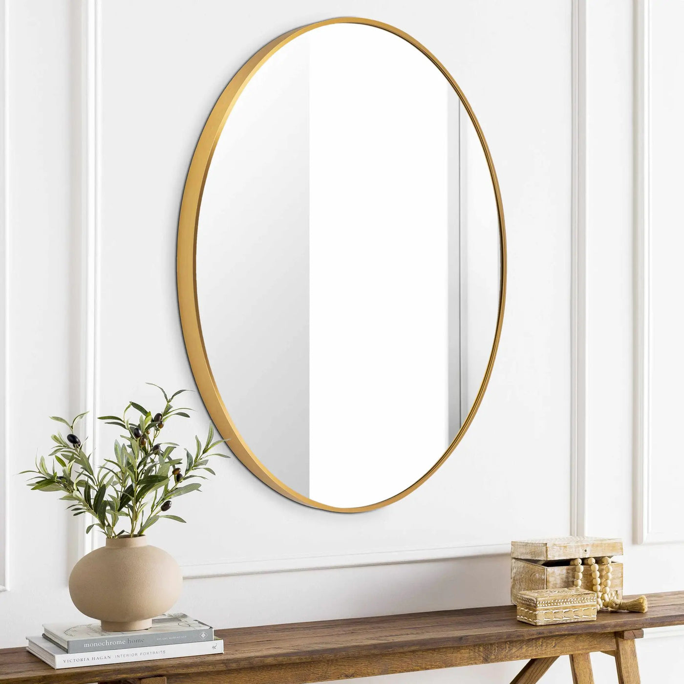 Pontalina Round Gold Mirror by Boutique Rugs