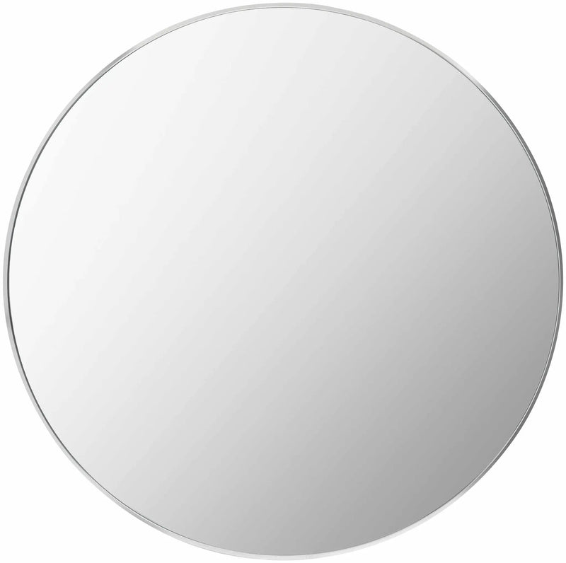 Pontalina Round Silver Gray Mirror by Boutique Rugs