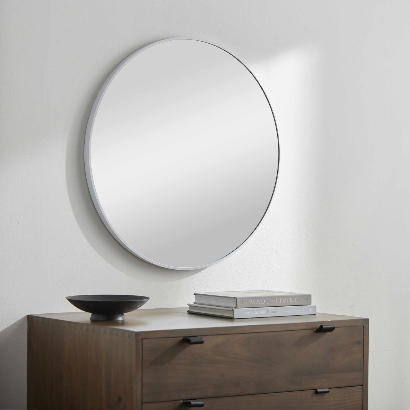Pontalina Round White Mirror - Clearance by Boutique Rugs