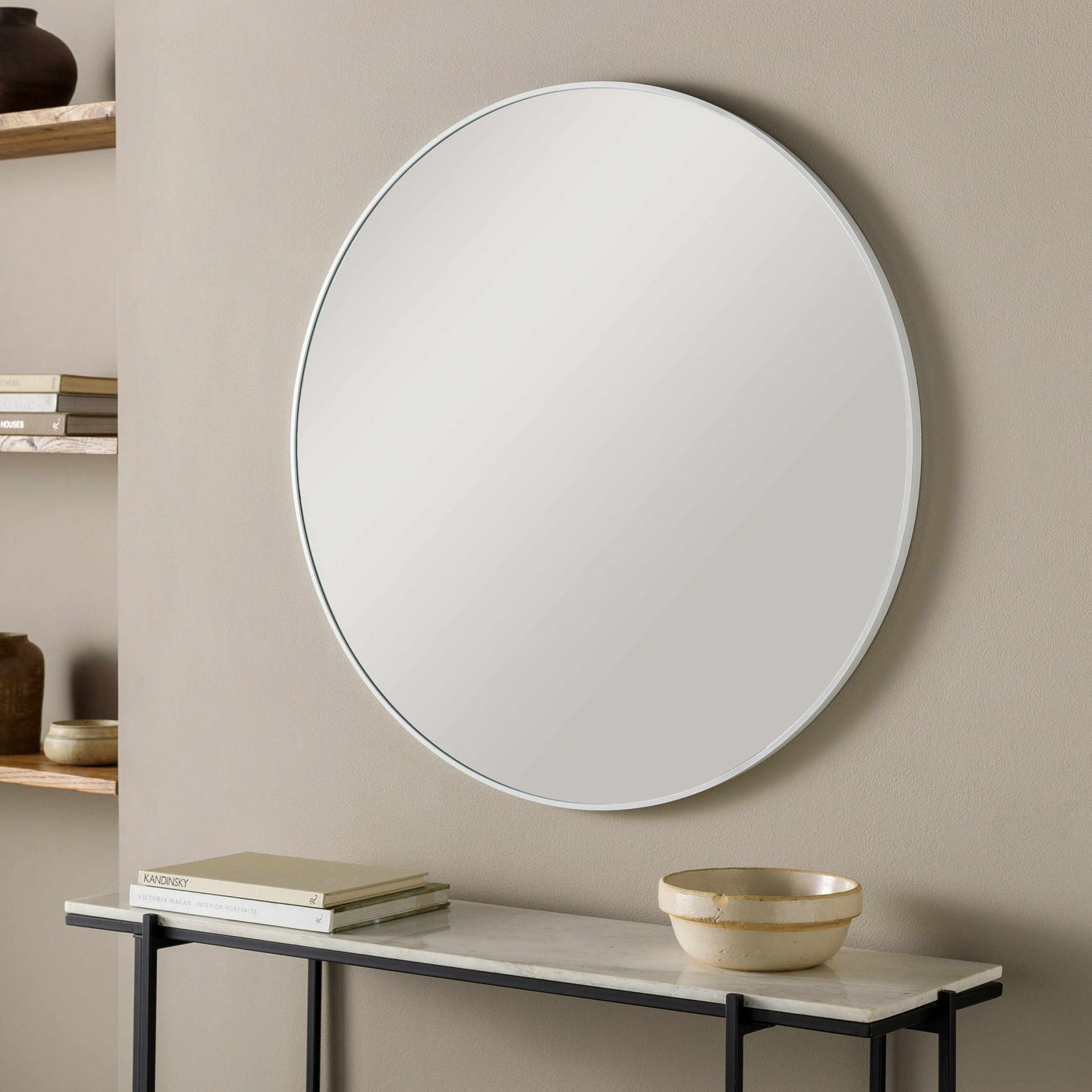 Pontalina Round White Mirror - Clearance by Boutique Rugs