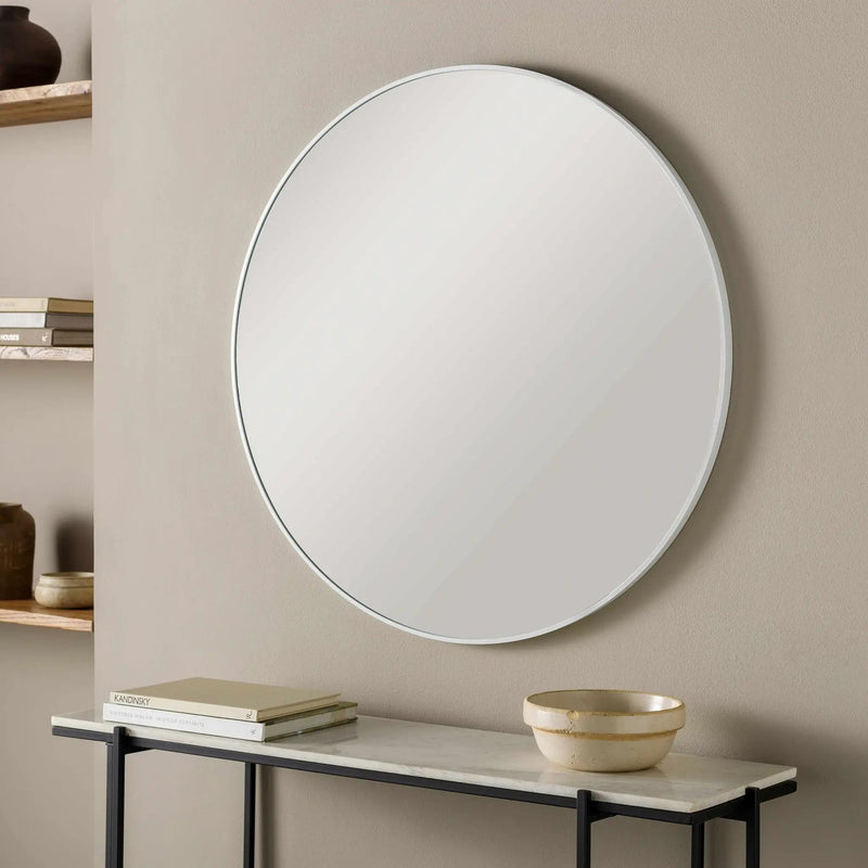 Pontalina Round White Mirror - Clearance by Boutique Rugs