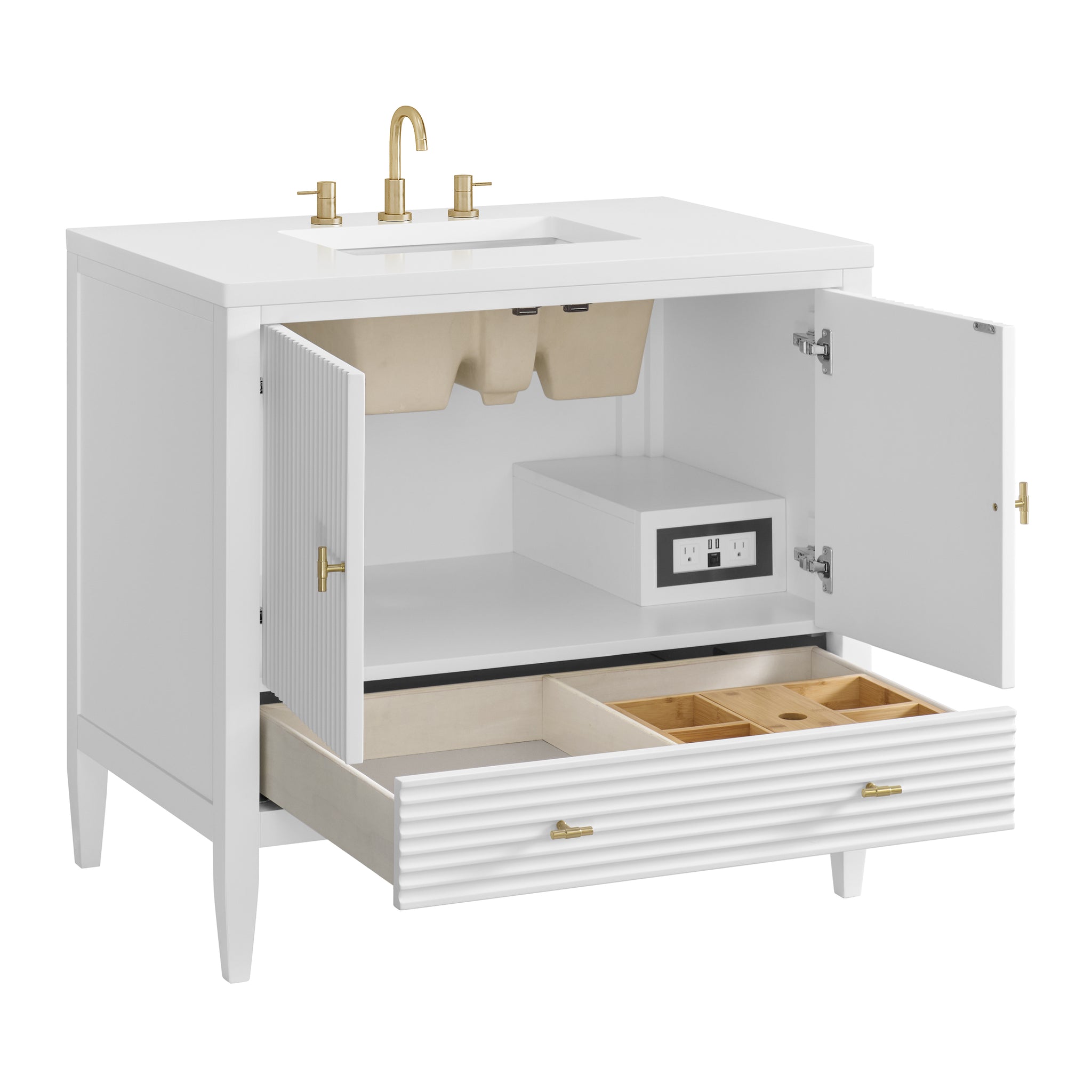 James Martin Myrrin 36" Single Bathroom Vanity, Bright White by James Martin