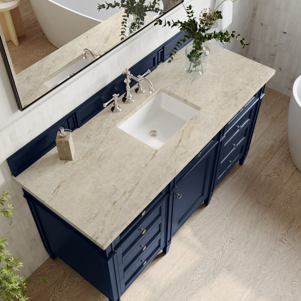 James Martin Brittany 60" Single Bathroom Vanity, Victory Blue, view 40