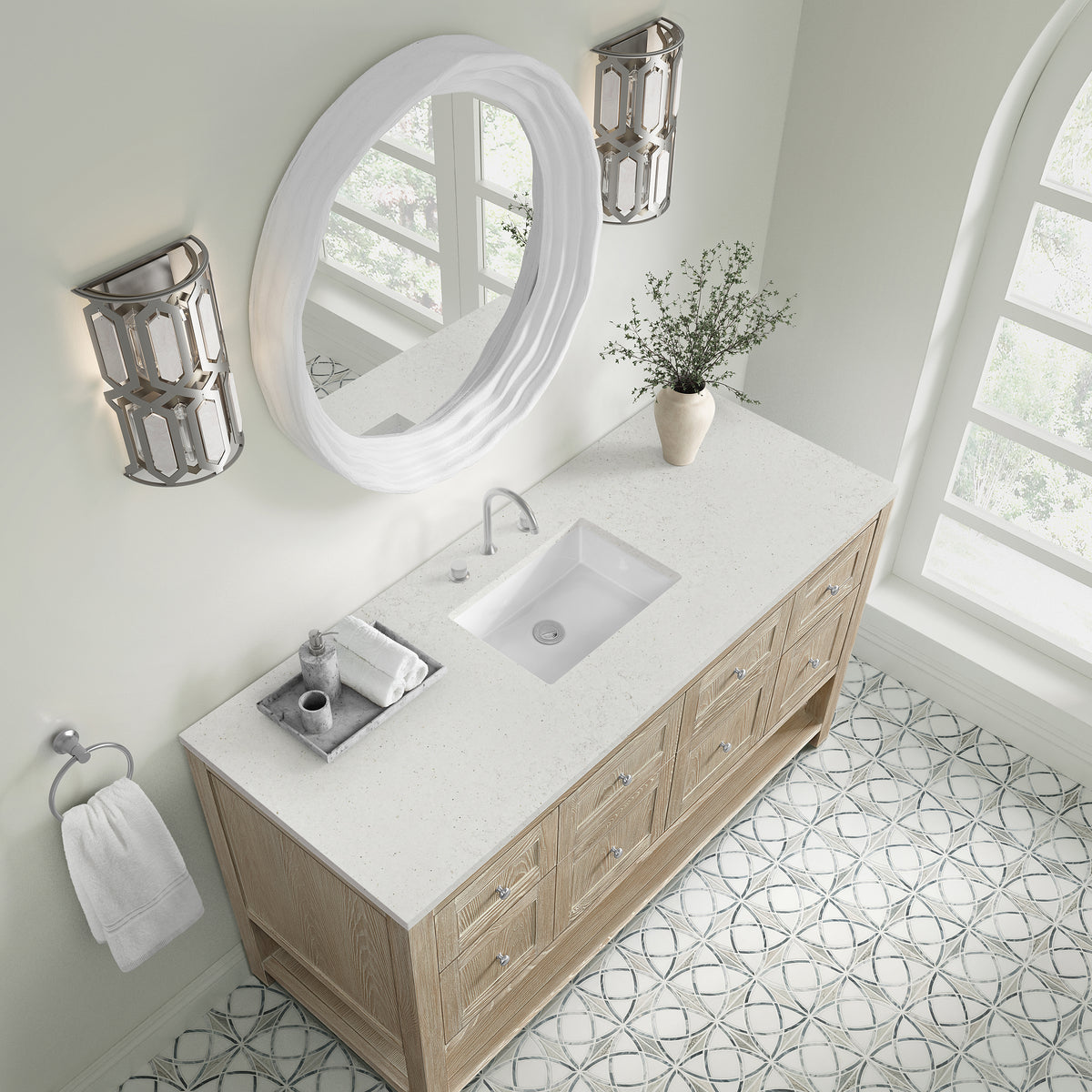 James Martin Breckenridge 60" Single Bathroom Vanity, Whitewashed Oak, view 29
