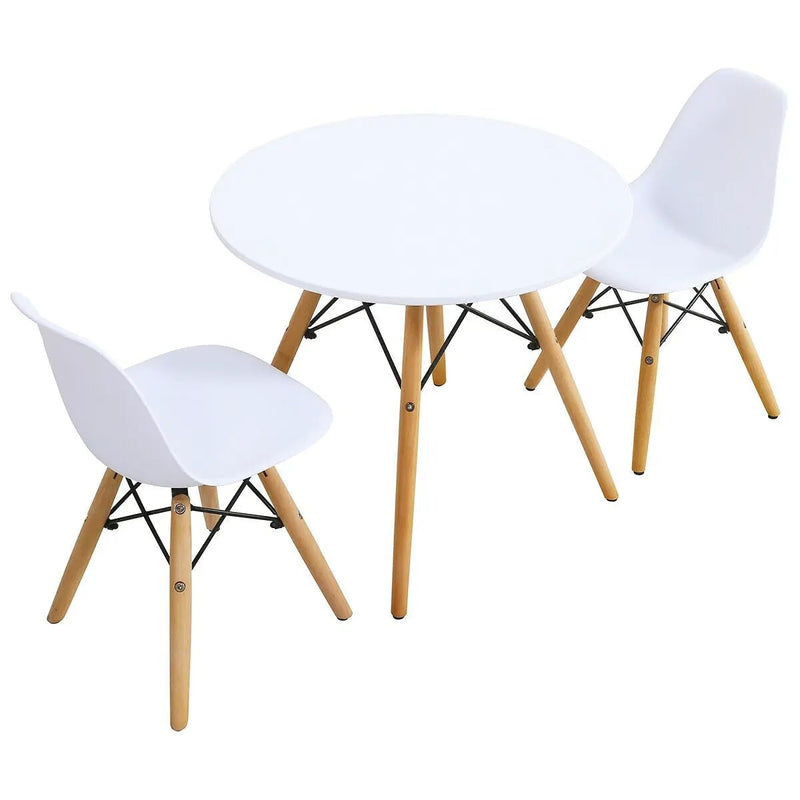Kid's Modern Dining Table Set with 2 Armless Chairs by DirectDeals