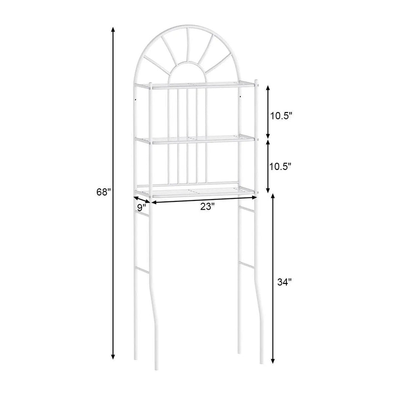 3-Tier Bathroom Rack Over-the-Toilet Storage Rack with 3 Shelves by DirectDeals