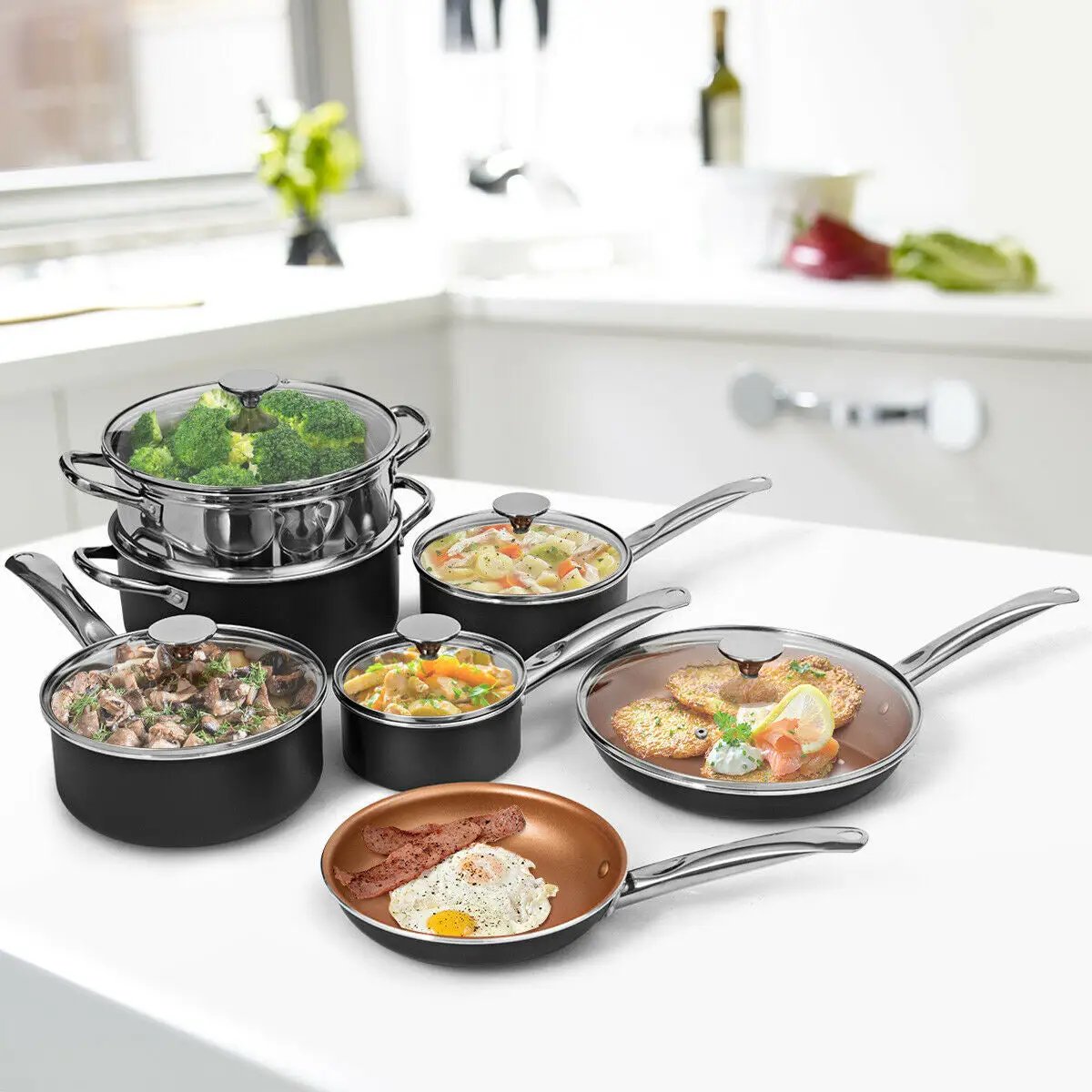 12-Piece Safe Non-stick Cookware Set by DirectDeals