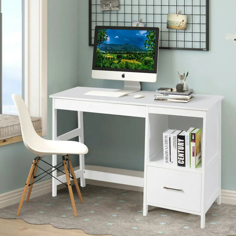 47.5 Inch Modern Home Computer Desk with 2 Storage Drawers by DirectDeals