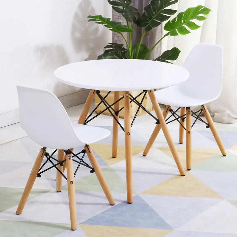 Kid's Modern Dining Table Set with 2 Armless Chairs by DirectDeals