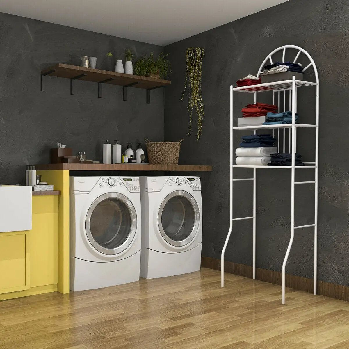 3-Tier Bathroom Rack Over-the-Toilet Storage Rack with 3 Shelves by DirectDeals