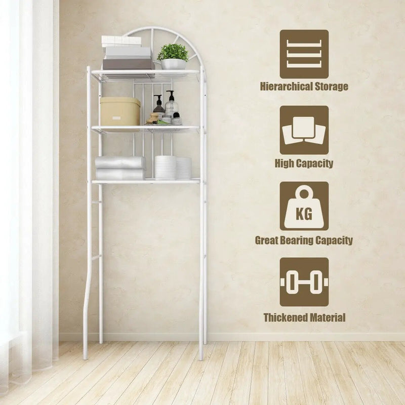 3-Tier Bathroom Rack Over-the-Toilet Storage Rack with 3 Shelves by DirectDeals