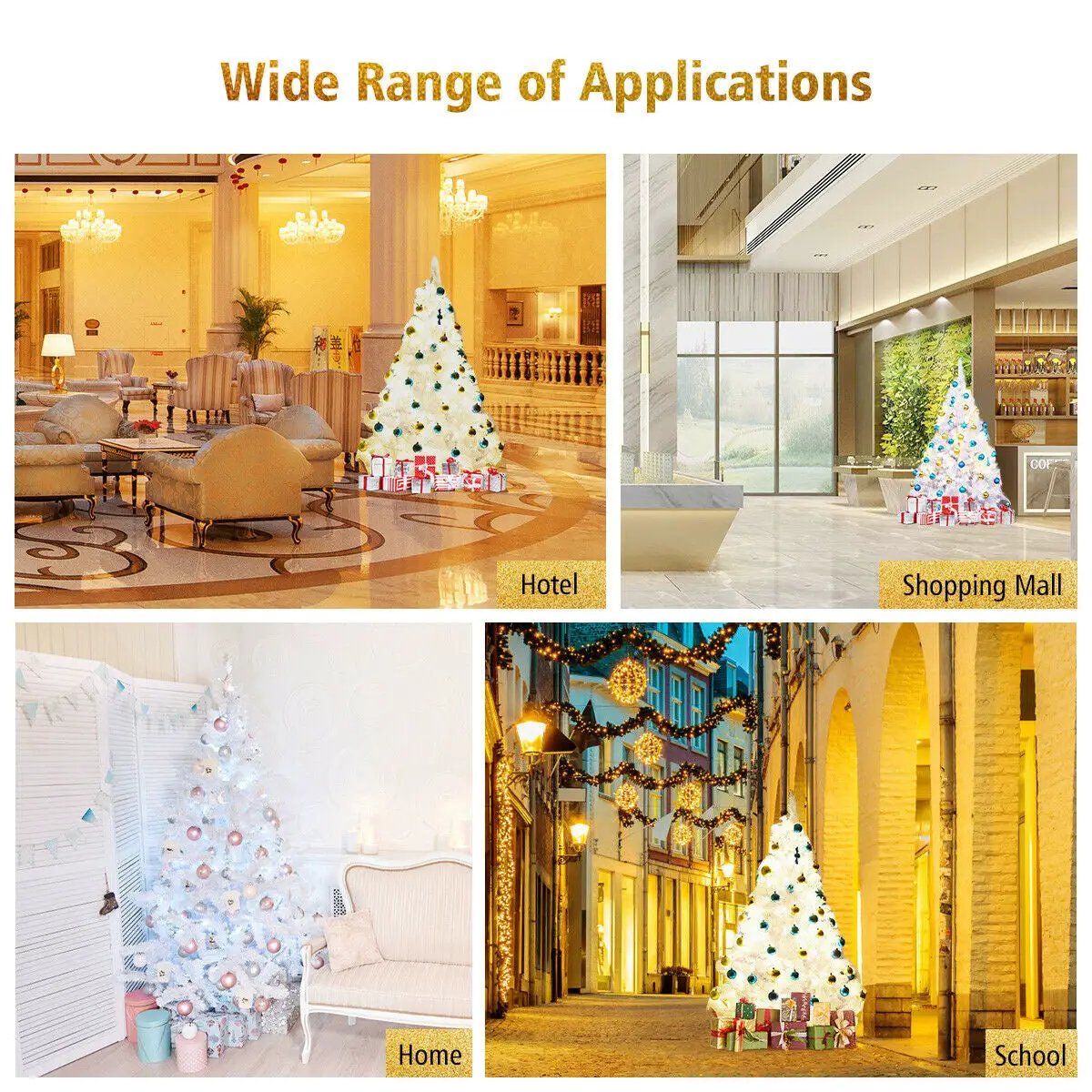 6' / 7.5' / 9' Hinged Artificial Christmas Tree with Metal Stand by DirectDeals