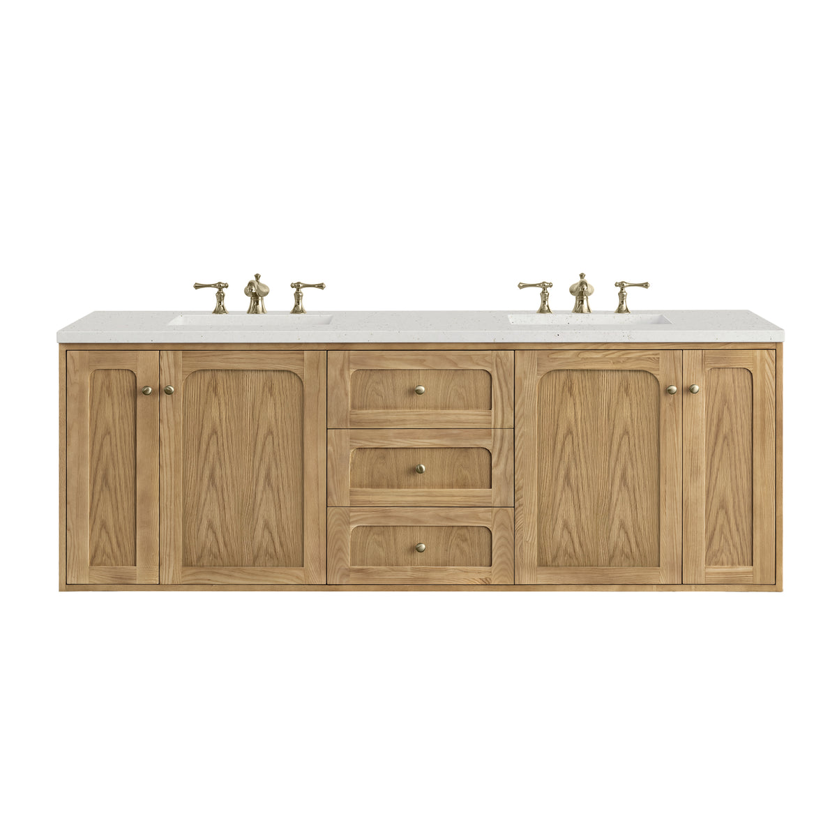 James Martin Laurent 72" Dual Mount Double Bathroom Vanity, Light Natural Oak, view 32
