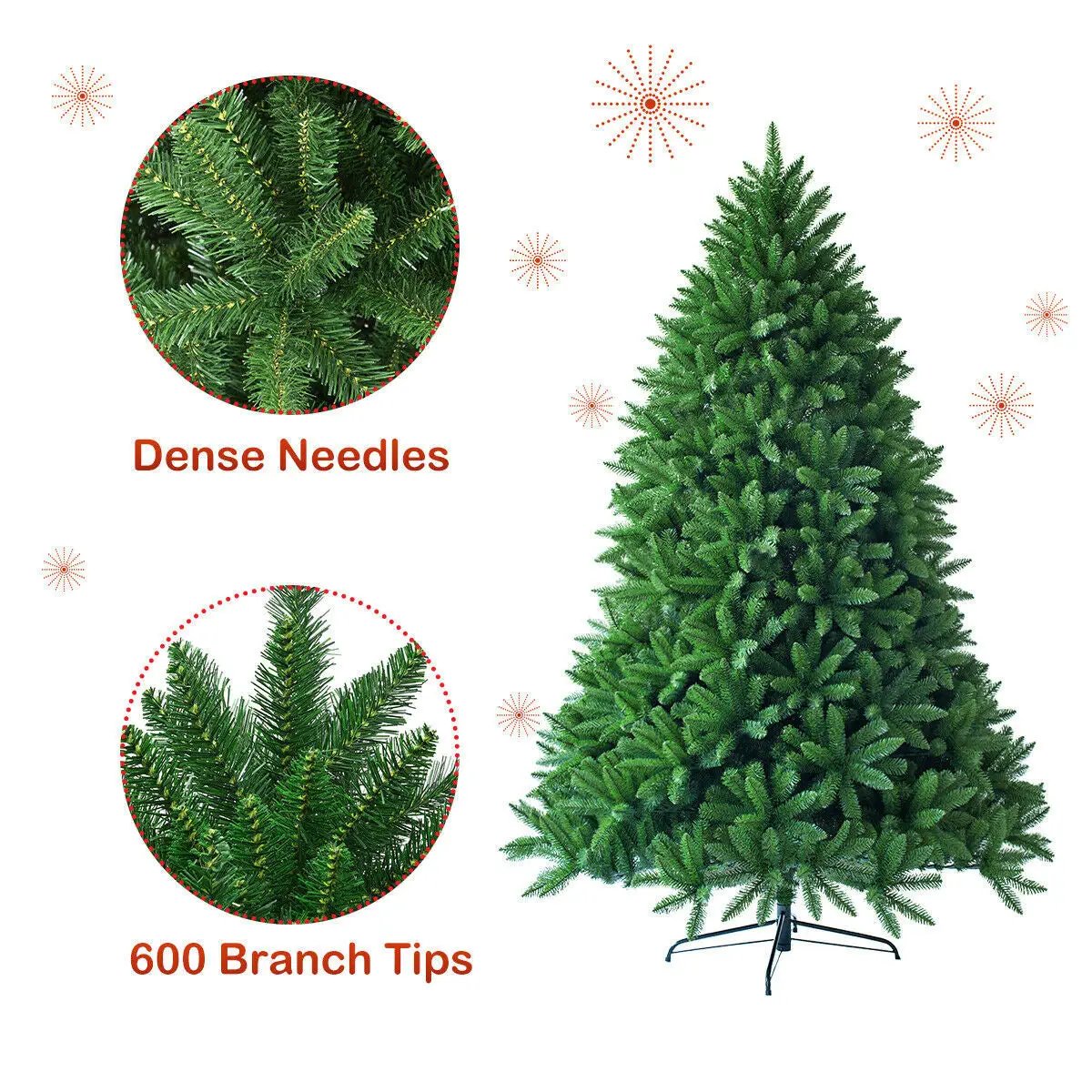 5 Feet Artificial Fir Christmas Tree with 600 Branch Tips by DirectDeals