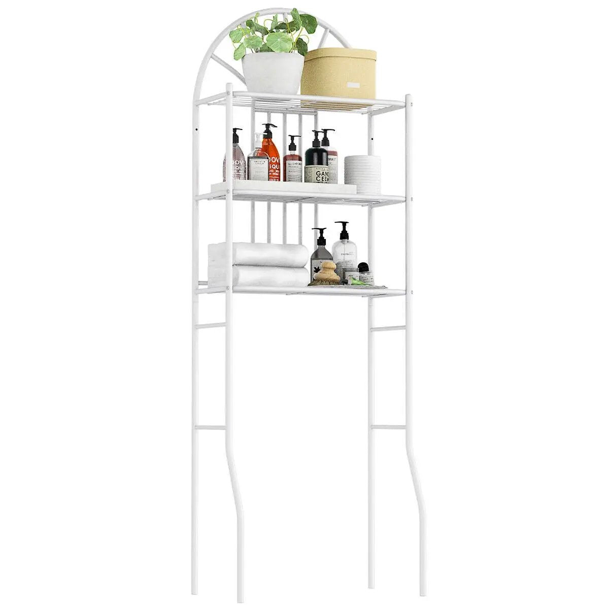 3-Tier Bathroom Rack Over-the-Toilet Storage Rack with 3 Shelves by DirectDeals