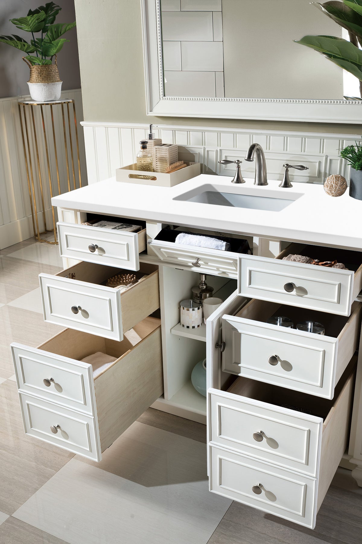 James Martin Bristol 48" Single Bathroom Vanity, Bright White, view 32