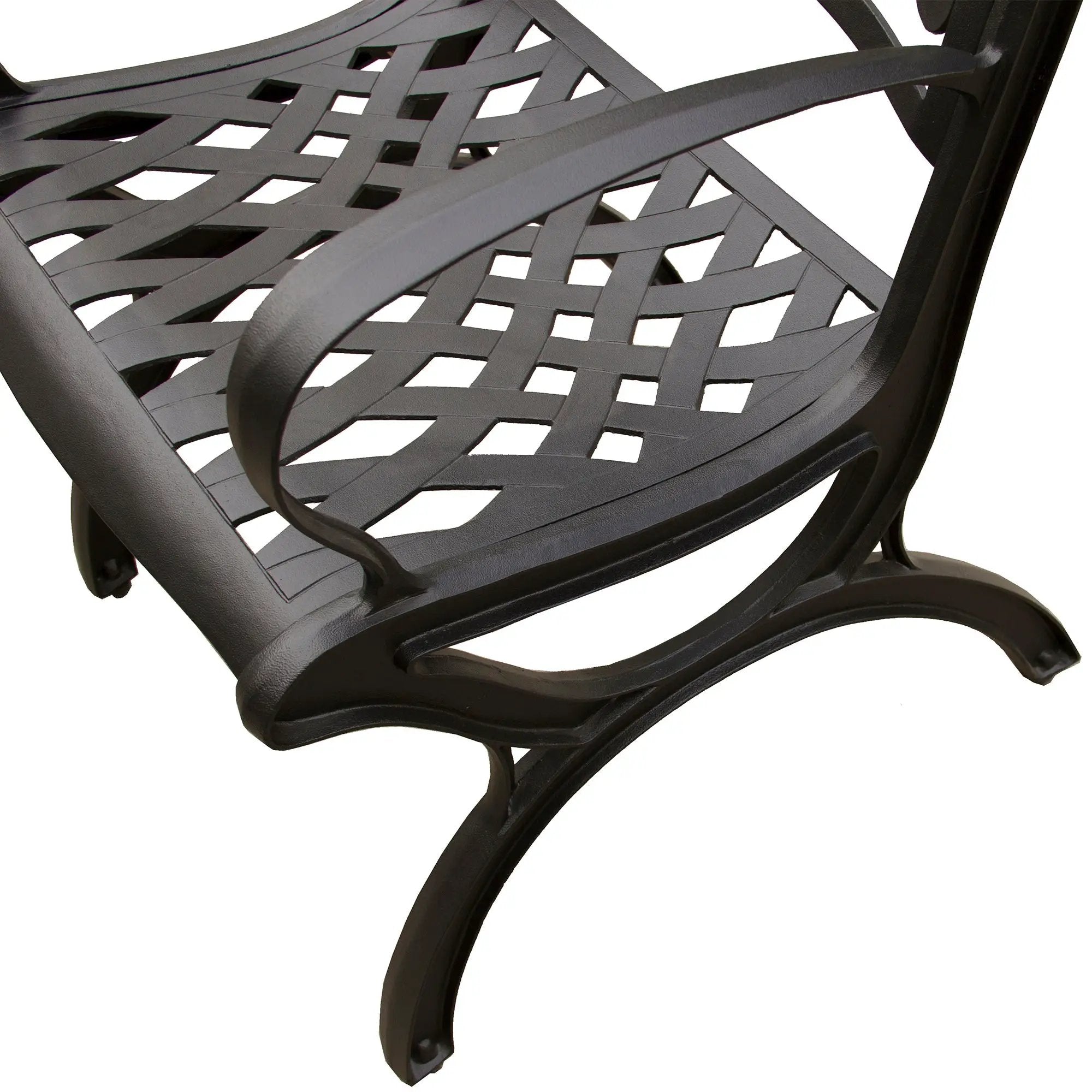 Outdoor Aluminum 5pc Square Black Patio Dining Set with Four Chairs by Sharicks