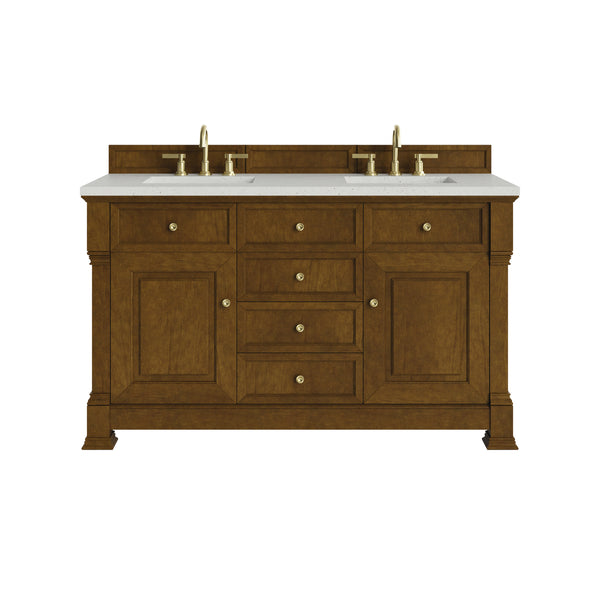 James Martin Brookfield 60" Double Bathroom Vanity, Honey Oak