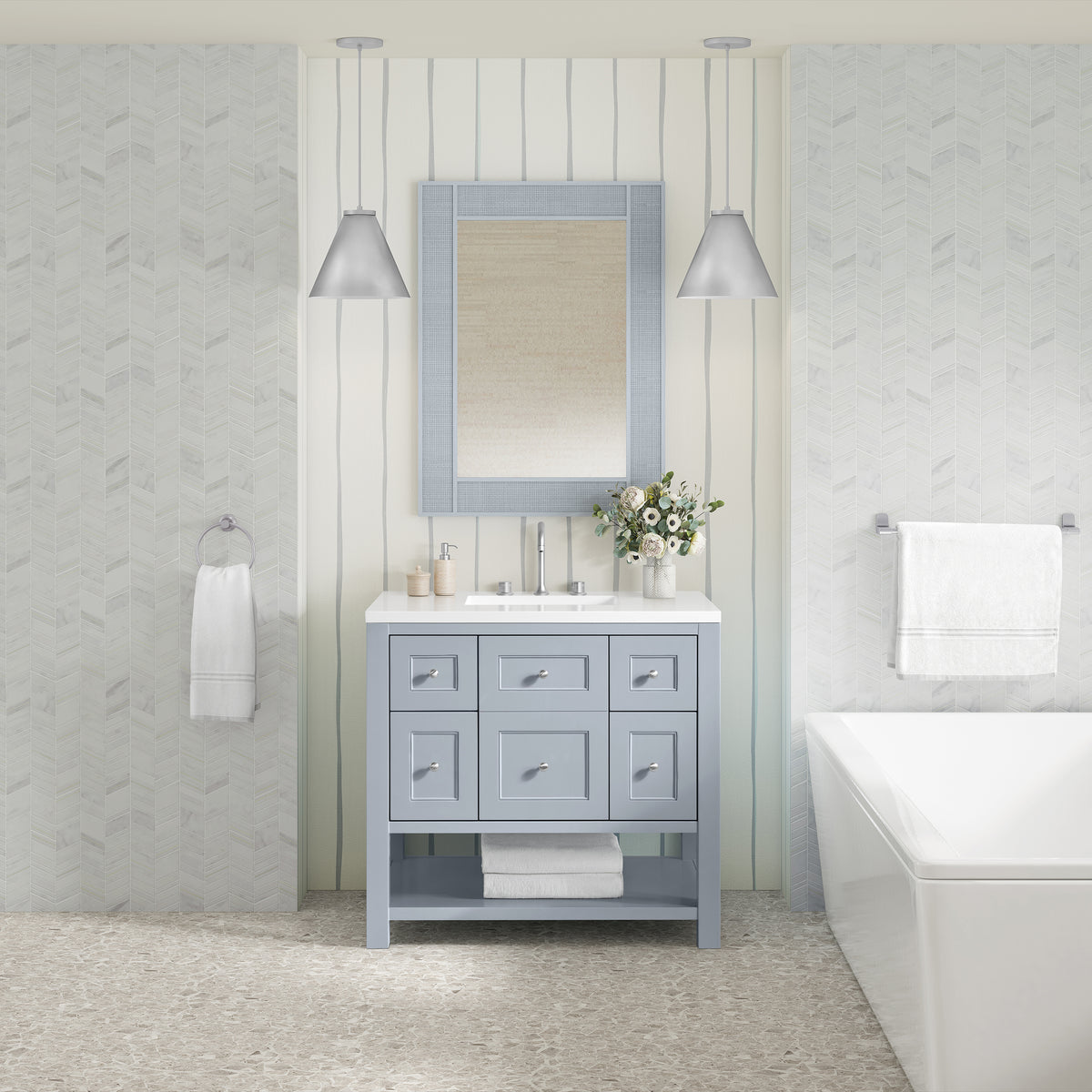 James Martin Breckenridge 36" Single Bathroom Vanity, Serenity Blue, view 29