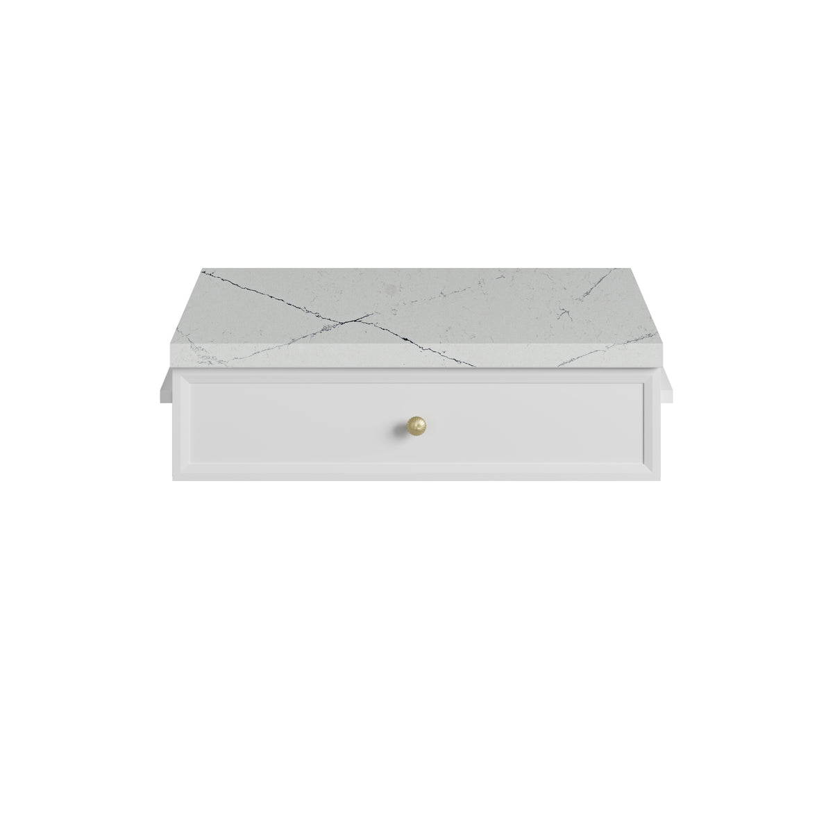 James Martin Bellshire 24" Drawer Unit, Bright White with Ethereal Noctis countertop