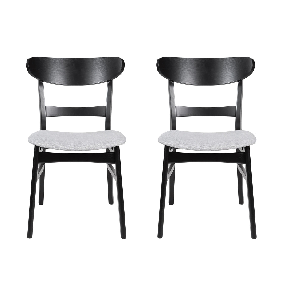 Mid-Century Dining Chair Set of 2 with Upholstered Seats - Light Beige, Mint, Light Grey, photo 5 of 10