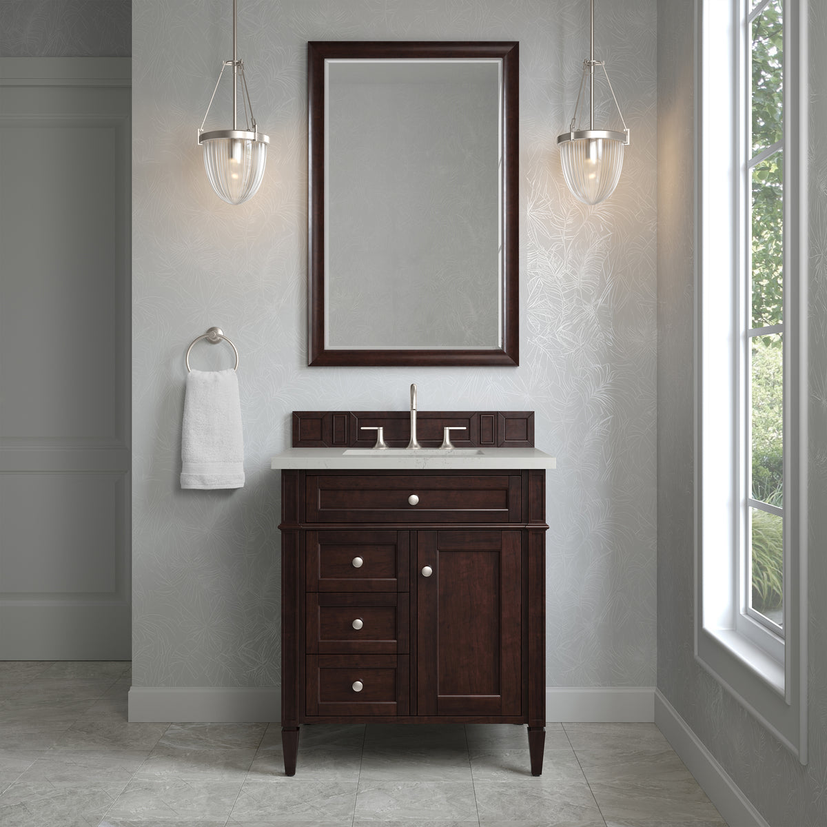 James Martin Brittany 30" Single Bathroom Vanity, Burnished Mahogany, view 39