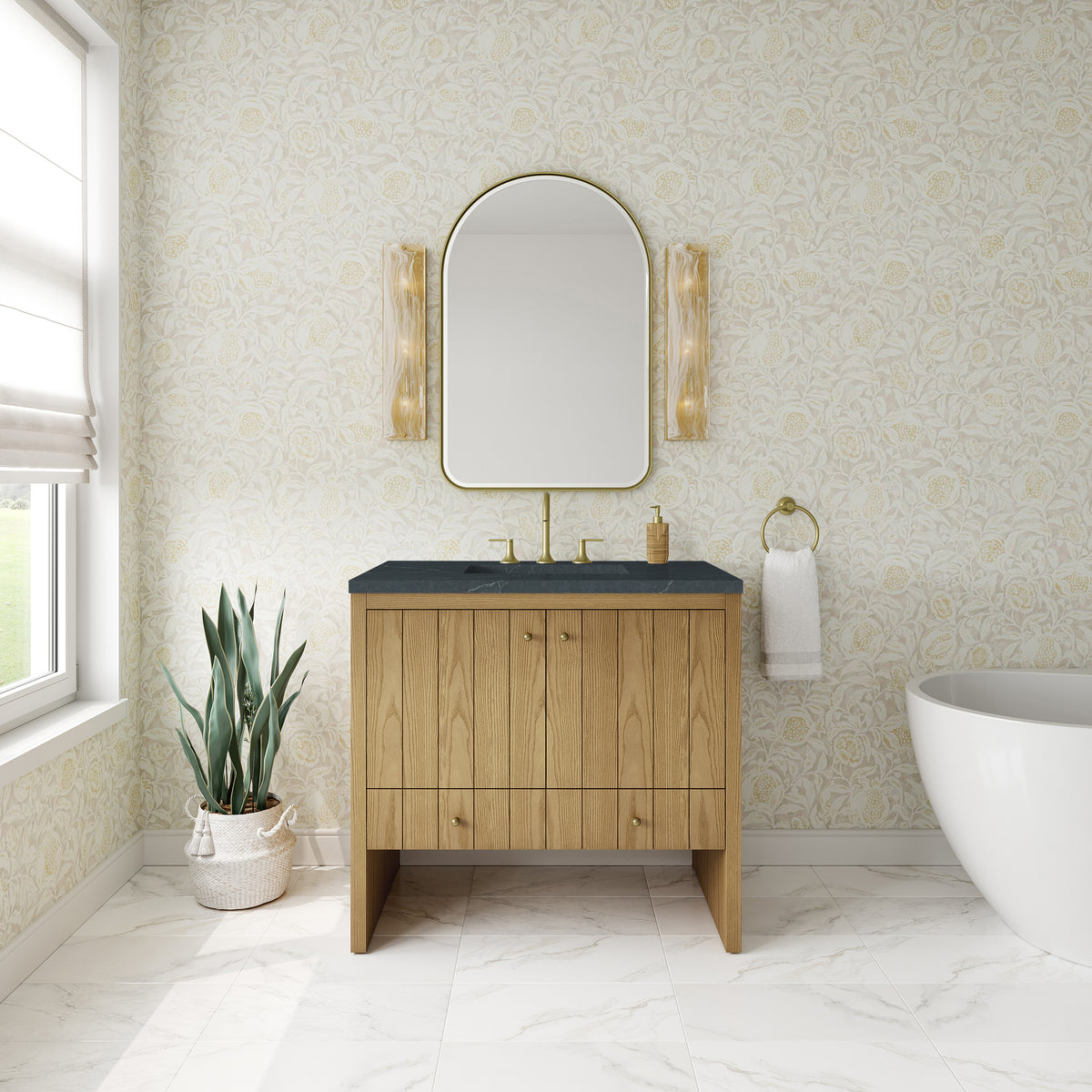 James Martin Hudson 36" Single Bathroom Vanity, Light Natural Oak, view 38